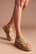 Flatforms σανδάλια με στρας Mariella Fabiani 2503/02