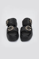 Flatforms σανδάλια με στρας Mariella Fabiani 2503/02 - Μαύρο - thefashionproject.gr - Mariella Fabiani