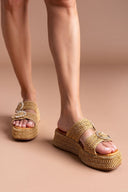 Flatforms σανδάλια με στρας Mariella Fabiani 2503/02 - Ταμπά - thefashionproject.gr - Mariella Fabiani