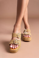 Flatforms σανδάλια με στρας Mariella Fabiani 2503/02 - Ταμπά - thefashionproject.gr - Mariella Fabiani