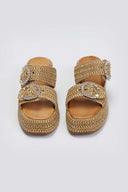 Flatforms σανδάλια με στρας Mariella Fabiani 2503/02 - Ταμπά - thefashionproject.gr - Mariella Fabiani