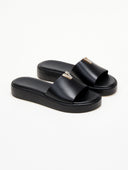 Flatforms σανδάλια με στρας στοιχείο TFP - Μαύρο - thefashionproject.gr - TFP - 21874002002