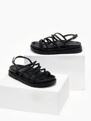 Flatforms σανδάλια με σχέδιο σχοινί στα λουράκια - Μαύρο - thefashionproject.gr - Eco Twins
