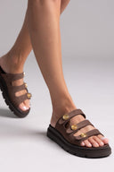 Flatforms σανδάλια nubuck Tfp - Καφέ - thefashionproject.gr - TFP