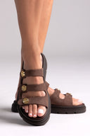Flatforms σανδάλια nubuck Tfp - Καφέ - thefashionproject.gr - TFP