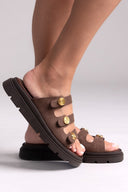 Flatforms σανδάλια nubuck Tfp - Καφέ - thefashionproject.gr - TFP