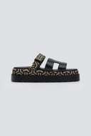 Flatforms σανδάλια δερμάτινα με print Mariella Fabiani 2524/91