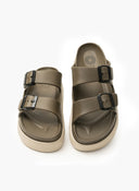 Flatforms slides με τοκάδες ATENEO - Λαδί - thefashionproject.gr - ATENEO