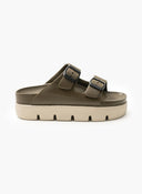 Flatforms slides με τοκάδες ATENEO - Λαδί - thefashionproject.gr - ATENEO