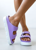 Flatforms slides με τοκάδες ATENEO - Λιλά - thefashionproject.gr - ATENEO