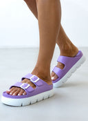 Flatforms slides με τοκάδες ATENEO - Λιλά - thefashionproject.gr - ATENEO