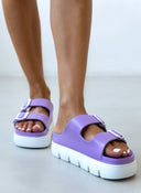 Flatforms slides με τοκάδες ATENEO - Λιλά - thefashionproject.gr - ATENEO