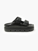 Flatforms slides με τοκάδες ATENEO - Μαύρο - thefashionproject.gr - ATENEO