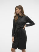 Φόρεμα δερματίνη με κουμπιά Vero Moda 10314000 - Μαύρο - thefashionproject.gr - VERO MODA