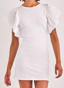 Φόρεμα με βολάν στους ώμους 15320337 - Λευκό - thefashionproject.gr - ONLY