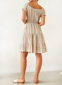 Φόρεμα με δαντέλα και cut out - Μπεζ - thefashionproject.gr - The Fashion Project