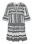 Φόρεμα με print Vero Moda Curve 10294292 - Λευκό/Μαύρο - thefashionproject.gr - VERO MODA CURVE