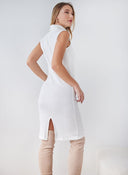 Φόρεμα με ριπ ύφανση NAIBA 402.237 - Λευκό - thefashionproject.gr - The Fashion Project