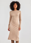 Φόρεμα με σούρα Vero Moda 10299277 - Άμμου - thefashionproject.gr - VERO MODA