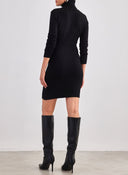 Φόρεμα πλεκτό ζιβάγκο Jean Louis Francoise - Μαύρο - thefashionproject.gr - Jean Louis Francoise