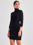 Φόρεμα πλεκτό ζιβάγκο Jean Louis Francoise - Μαύρο - thefashionproject.gr - Jean Louis Francoise