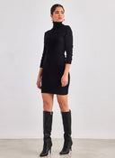 Φόρεμα πλεκτό ζιβάγκο Jean Louis Francoise - Μαύρο - thefashionproject.gr - Jean Louis Francoise