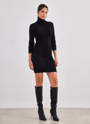 Φόρεμα πλεκτό ζιβάγκο Jean Louis Francoise - Μαύρο - thefashionproject.gr - Jean Louis Francoise