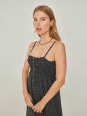Φόρεμα πουά με ραντάκι - Μαύρο - thefashionproject.gr - The Fashion Project