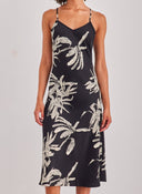 Φόρεμα σατέν με print Aware 10307622 - Μαύρο - thefashionproject.gr - AWARE by VERO MODA