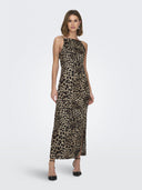 Φόρεμα σατέν με print ONLY 15340535 - Leopard - thefashionproject.gr - ONLY