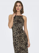 Φόρεμα σατέν με print ONLY 15340535 - Leopard - thefashionproject.gr - ONLY