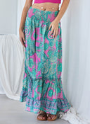 Φούστα μάξι με boho λαχούρια