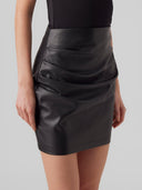 Φούστα μίνι δερματίνη με σούρα Vero Moda 10298506