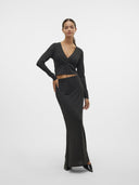 Φούστα μάξι με glitter ύφασμα Vero Moda 10316739 - Μαύρο/Ασημί - thefashionproject.gr - VERO MODA