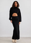 Φούστα μάξι με σούρα στο πλάι Vero Moda 10309750 - Μαύρο - thefashionproject.gr - VERO MODA