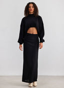 Φούστα μάξι με σούρα στο πλάι Vero Moda 10309750 - Μαύρο - thefashionproject.gr - VERO MODA