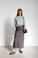 Φούστα μάξι σατέν ONLY 15333343 - Ανθρακί - thefashionproject.gr - ONLY