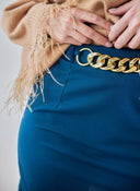 Φούστα μίνι με αλυσίδα - Petrol - thefashionproject.gr - The Fashion Project