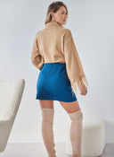Φούστα μίνι με αλυσίδα - Petrol - thefashionproject.gr - The Fashion Project