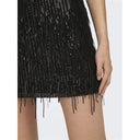 Φούστα μίνι με παγιέτες Only 15305742 - Μαύρο - thefashionproject.gr - ONLY