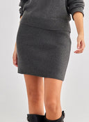 Φούστα μίνι πλεκτή 10305304 Aware by Vero Moda - Ανθρακί - thefashionproject.gr - AWARE by VERO MODA