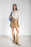 Φούστα μίνι suede NOISY MAY 27031365 - Κάμελ - thefashionproject.gr - NOISY MAY