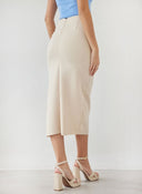 Φούστα μίντι με σούρες - Μπεζ - thefashionproject.gr - The Fashion Project - 18678003004