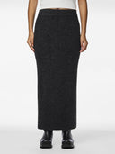 Φούστα πλεκτή με άνοιγμα PIECES 17149631 - Ανθρακί - thefashionproject.gr - PIECES - 23110039003
