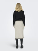 Φούστα πλεκτή μίντι ONLY 15330190 - Μπεζ - thefashionproject.gr - ONLY