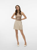 Φούστα σορτς με λινό Vero Moda 10321623 - Μπεζ - thefashionproject.gr - VERO MODA