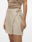 Φούστα σορτς με λινό Vero Moda 10321623 - Μπεζ - thefashionproject.gr - VERO MODA