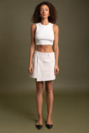 Φούστα σορτς με τσέπη - Μπεζ - thefashionproject.gr - BISOU