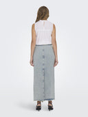 Φούστα τζιν με ξέφτια στη μέση ONLY 15315170 - Μπλε jean - thefashionproject.gr - ONLY