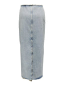 Φούστα τζιν με ξέφτια στη μέση ONLY 15315170 - Μπλε jean - thefashionproject.gr - ONLY